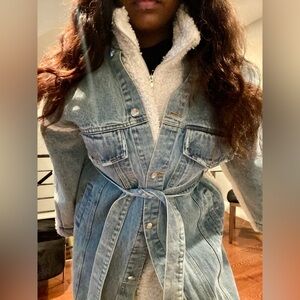 Denim & Fleece oversized Trench Coat size M